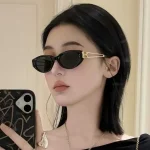 عینک آفتابی چندضلعی مشکی فشن مردانه زنانه 2925 gadgetup.ir