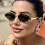 عینک آفتابی چندضلعی مشکی فشن مردانه زنانه  2925 - Image 2